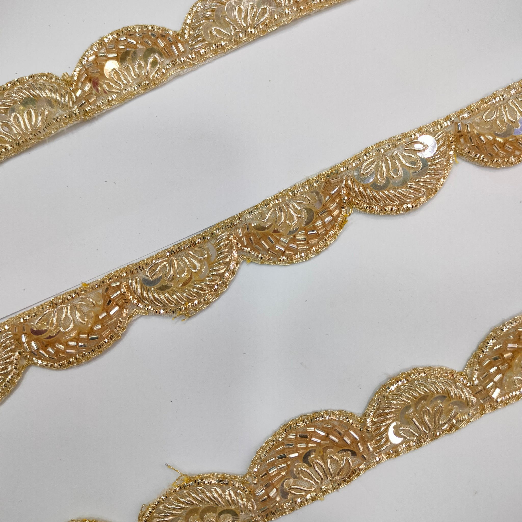 Light Gold Handwork Zardozi Work Lace