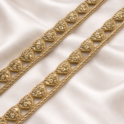 Handcrafted Cutdana Sequin Triangle Pattern Zardozi Lace