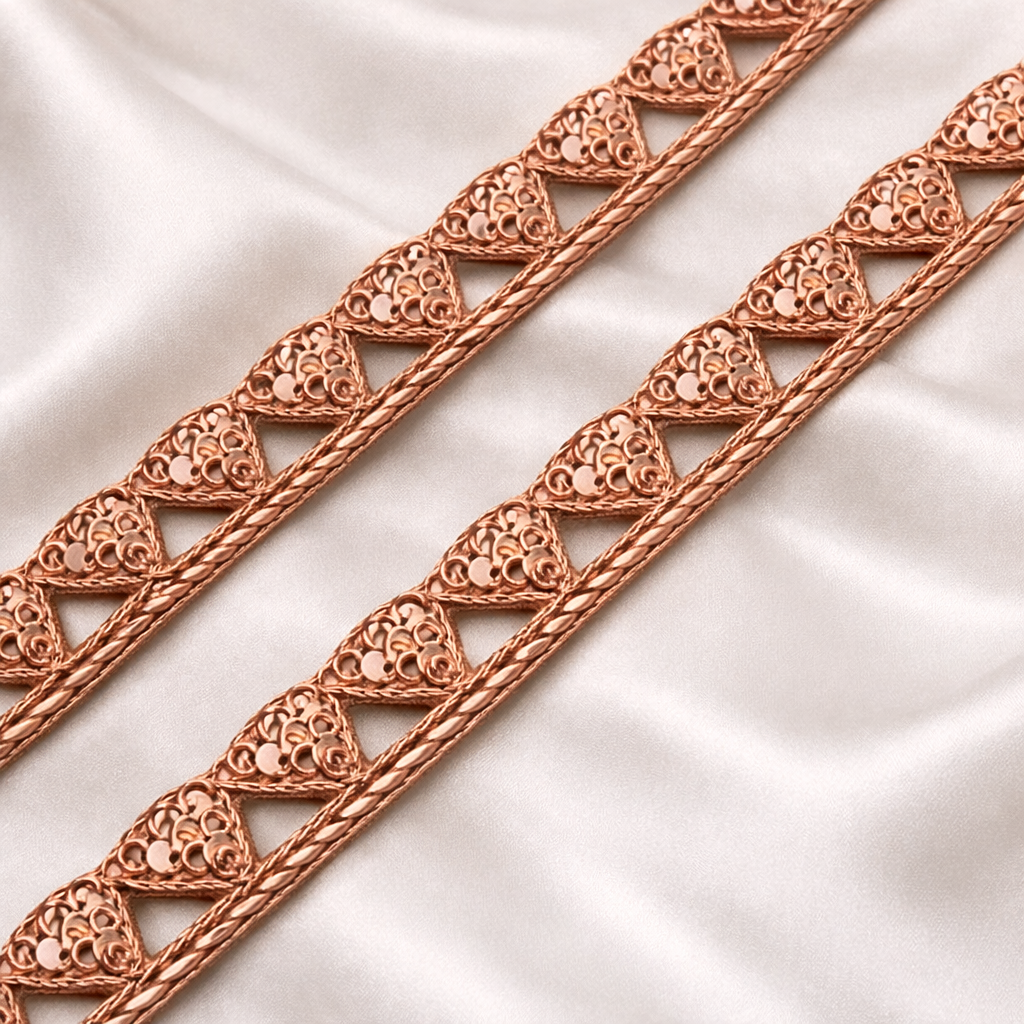 Handcrafted Cutdana Sequin Triangle Pattern Zardozi Lace