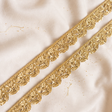 Zardozi Sequin Leaf Embroidered Lace