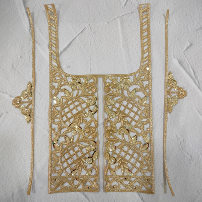 Handcrafted Gold Zardozi Neck Patch Set