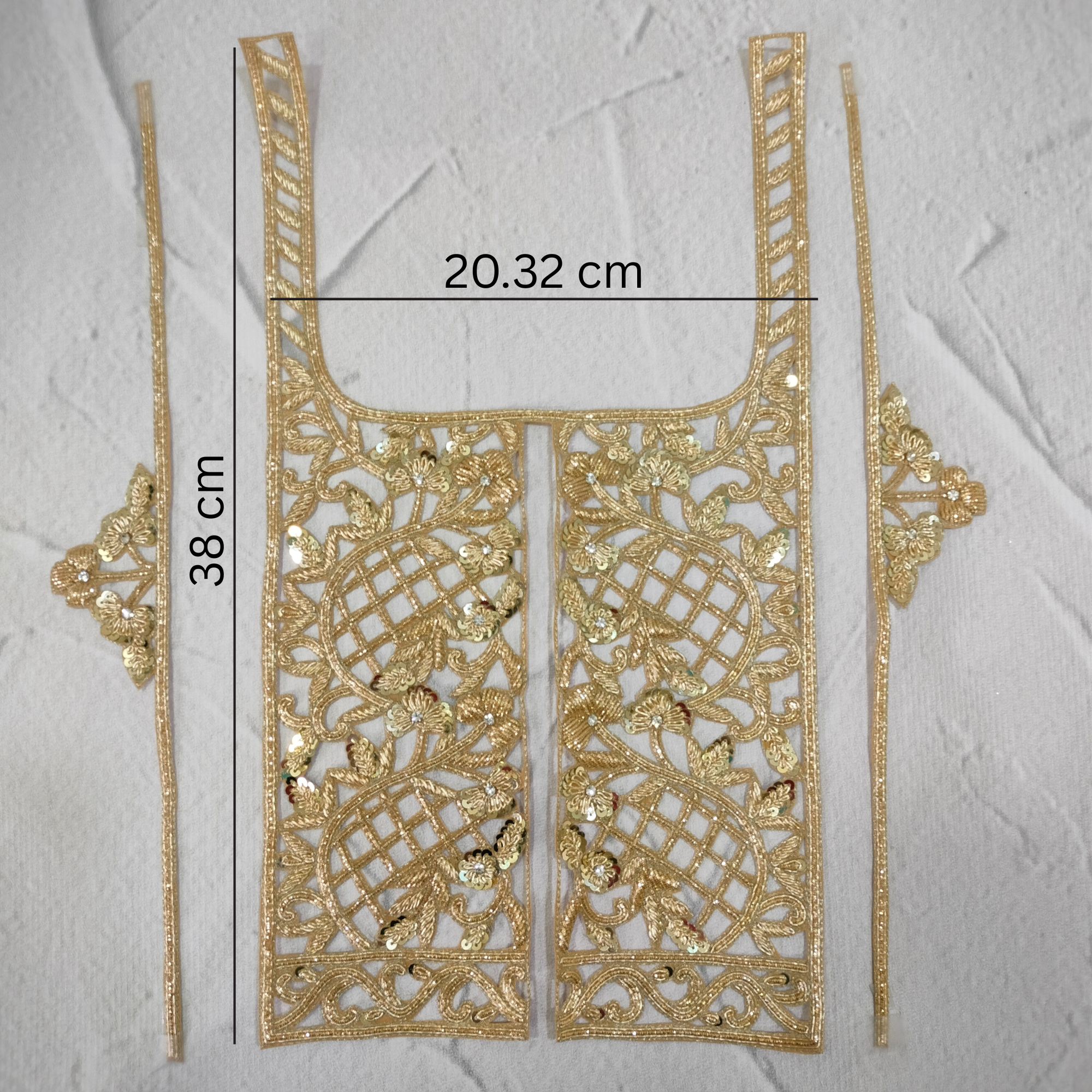 Handcrafted Gold Zardozi Neck Patch Set