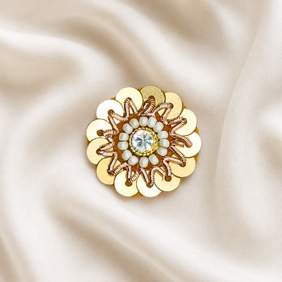 Zardozi Patch with Sequins & White Pearls
