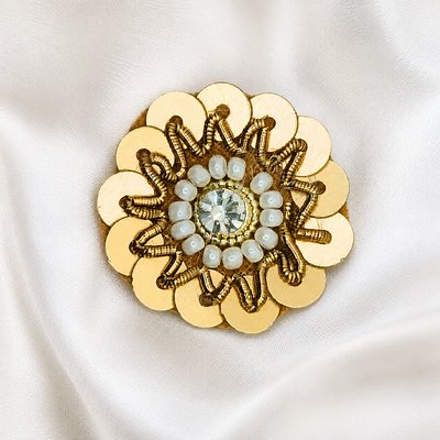 Zardozi Patch with Sequins & White Pearls hover image