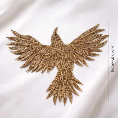 Handcrafted Bird Motif Zardozi Patch hover image