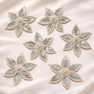 Mirror Floral Embroidery Patch