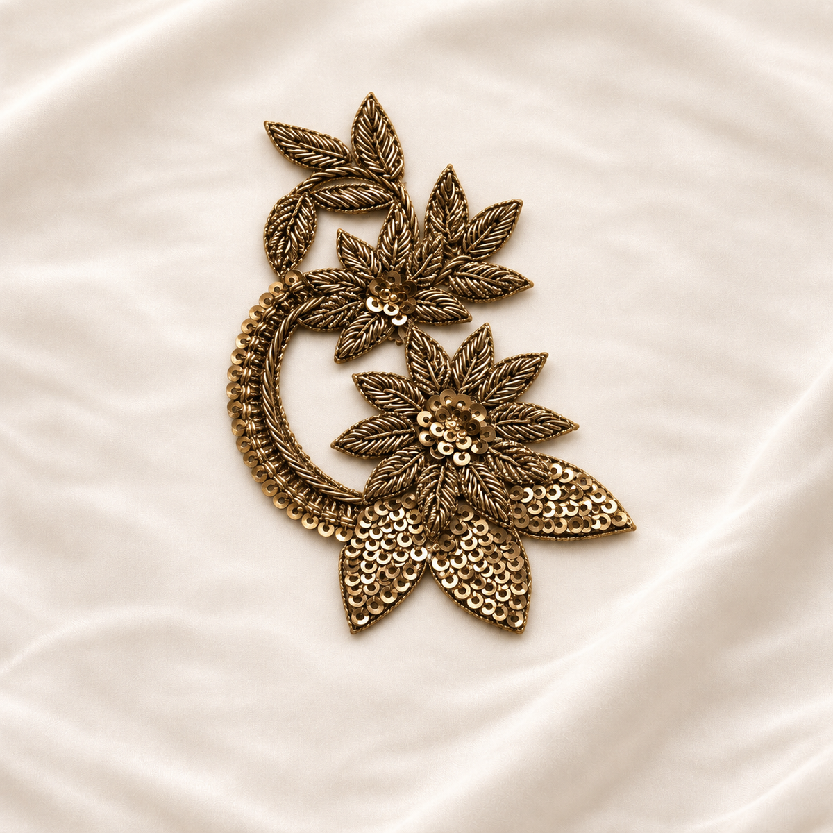 Floral Sequin Zardozi Embroidery Patch (12/24 Pieces)