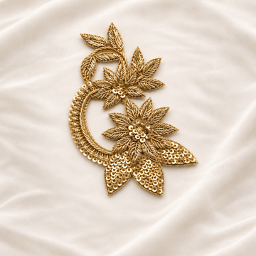 Floral Sequin Zardozi Embroidery Patch (12/24 Pieces)