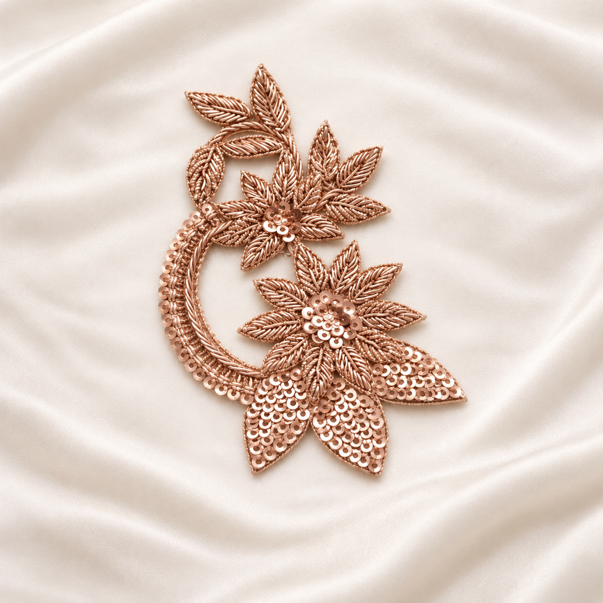 Floral Sequin Zardozi Embroidery Patch (12/24 Pieces)