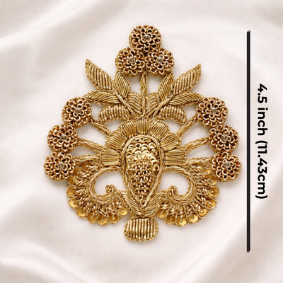 Traditional Zardozi Floral Embroidery Patch hover image