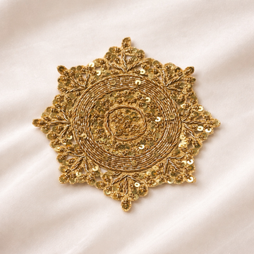 Gold Sequin Mandala Embroidery Patch