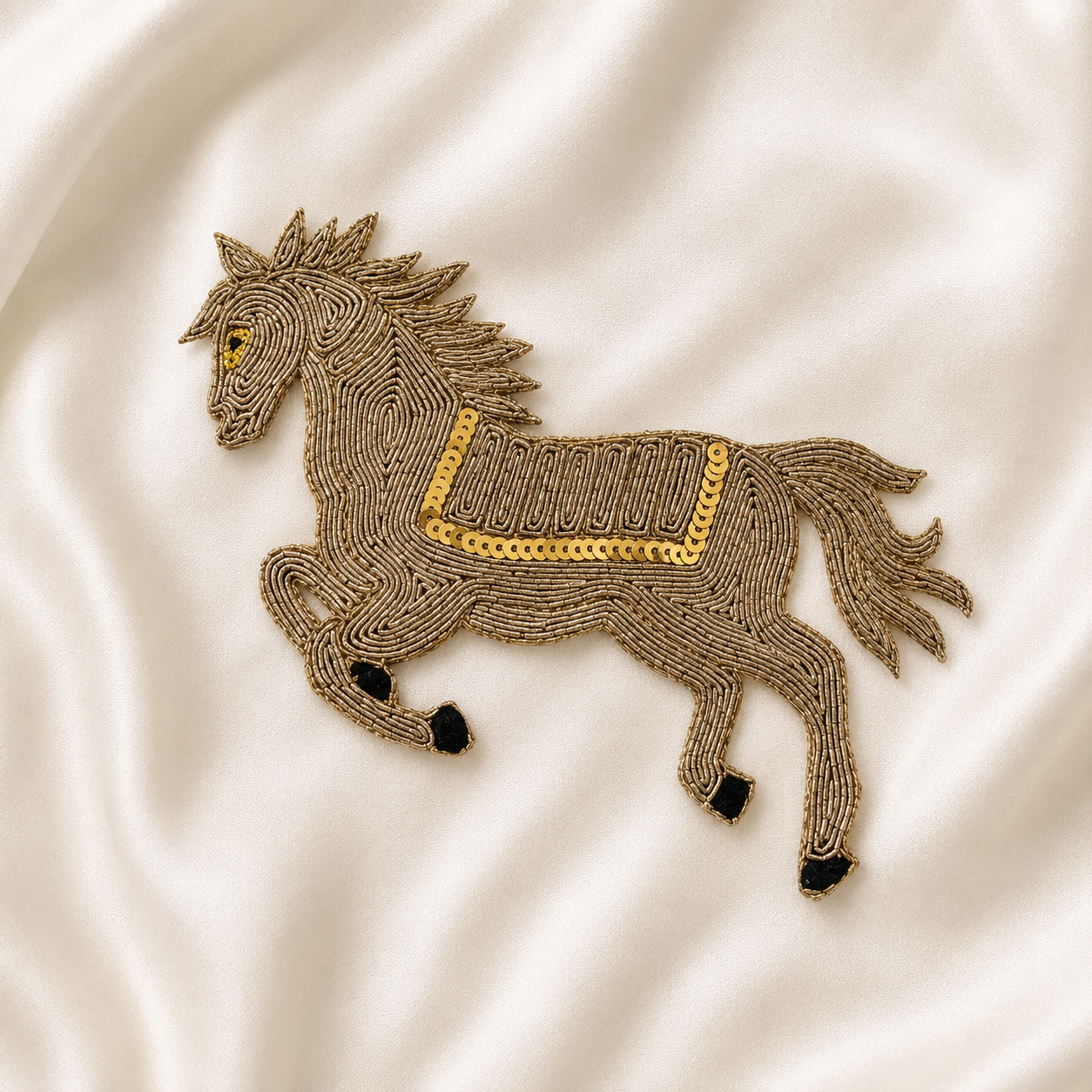 Handcrafted Horse Motif Embroidered Patch with Sequin Detailing (Set Of 12/24 Pieces)