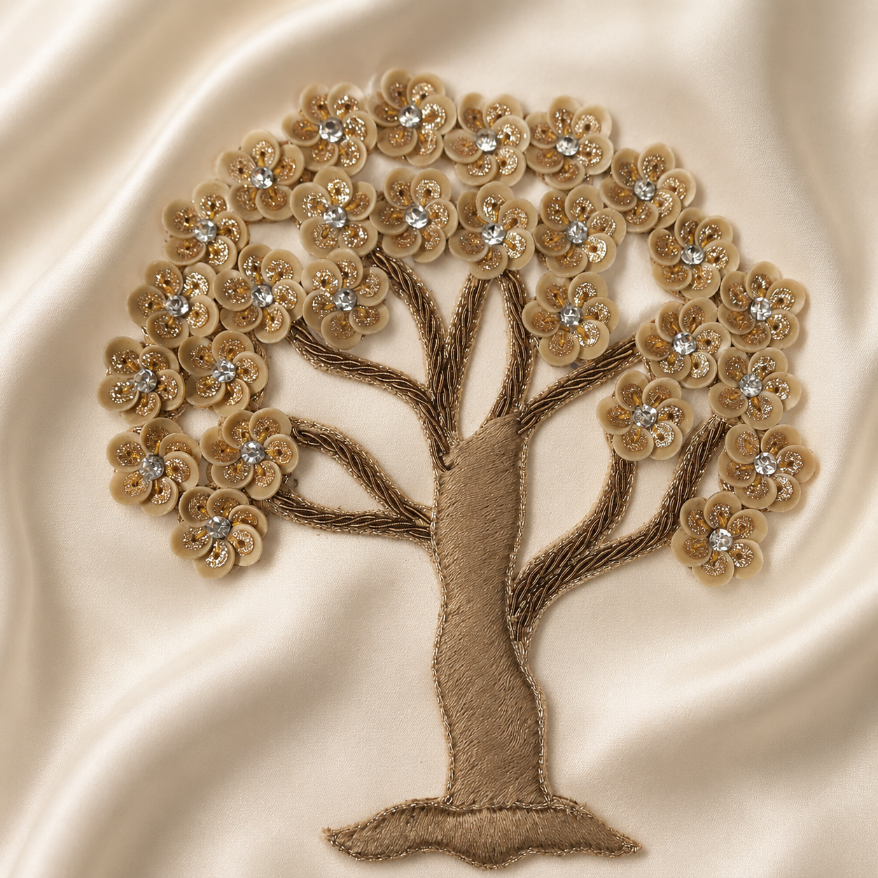 Handcrafted Floral Tree Embroidered Designer Patch