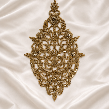 Handcrafted Silver Zardozi Floral Patch