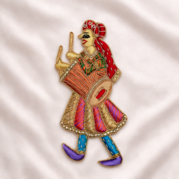 Traditional Folk Drummer Embroidery Patch