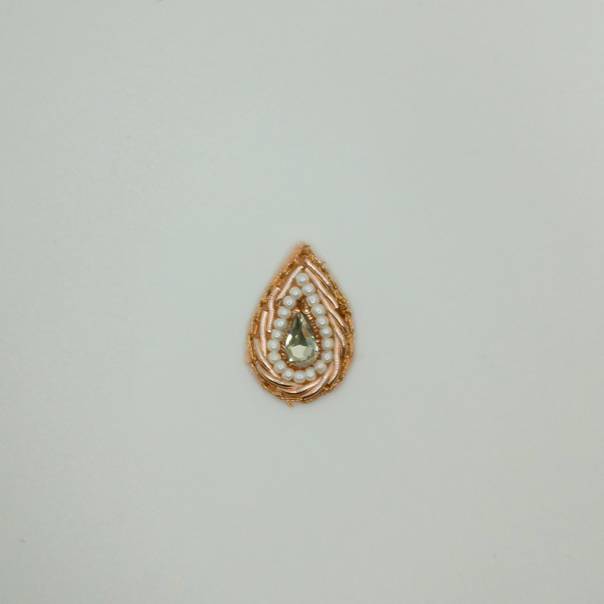 Elegant Rose Gold Zardozi Drop Patch