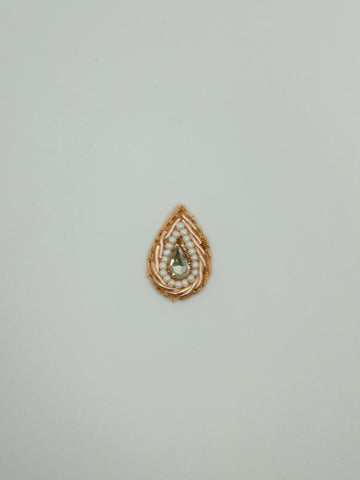 Elegant Rose Gold Zardozi Drop Patch