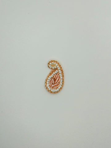 Rose Gold Zari Patch with White Pearls