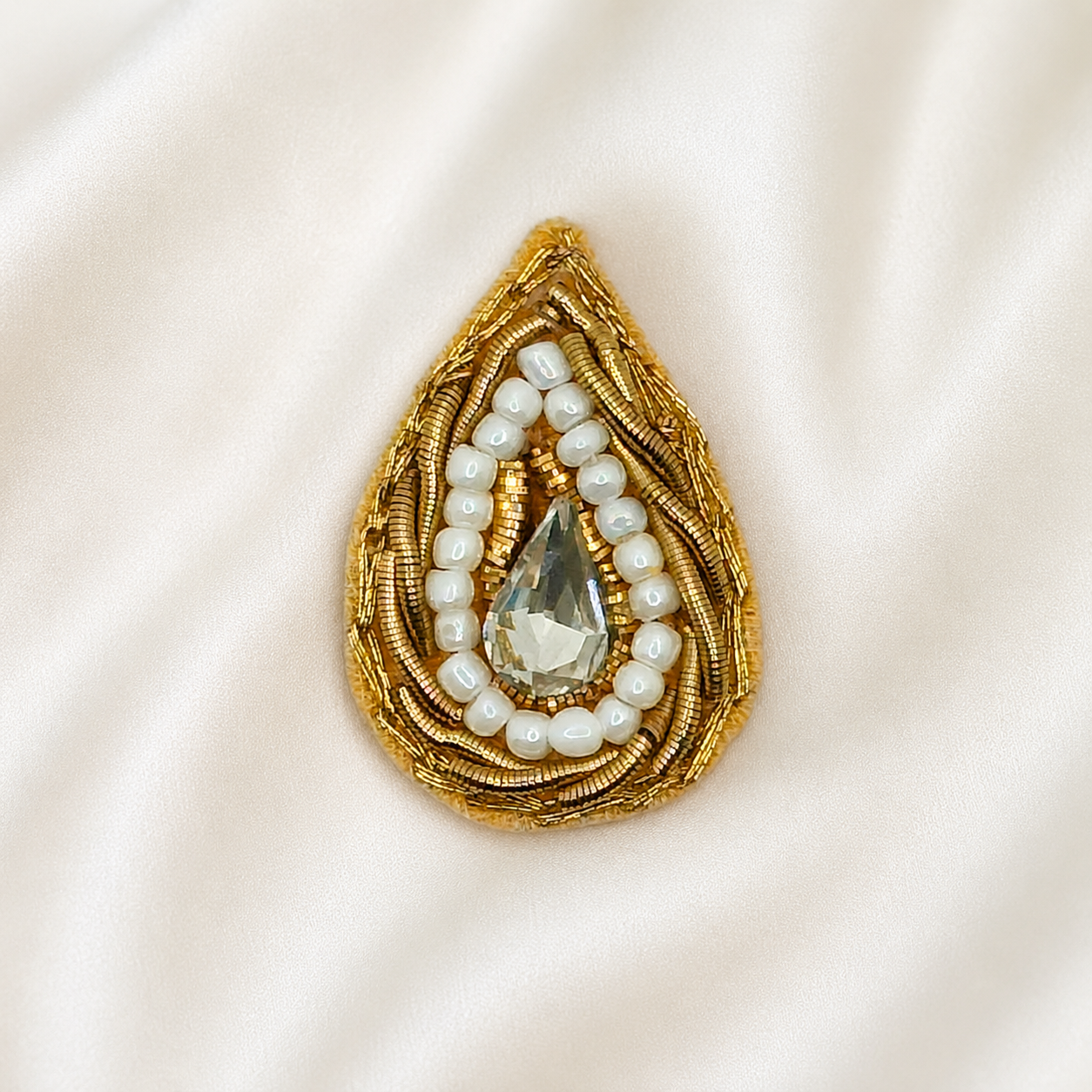 Vintage Antique Gold Drop Zardozi Patch