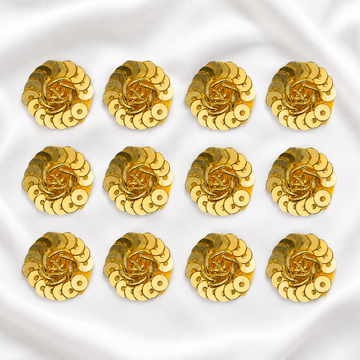 Radiant Golden Circular Sequin & Zardozi Patch
