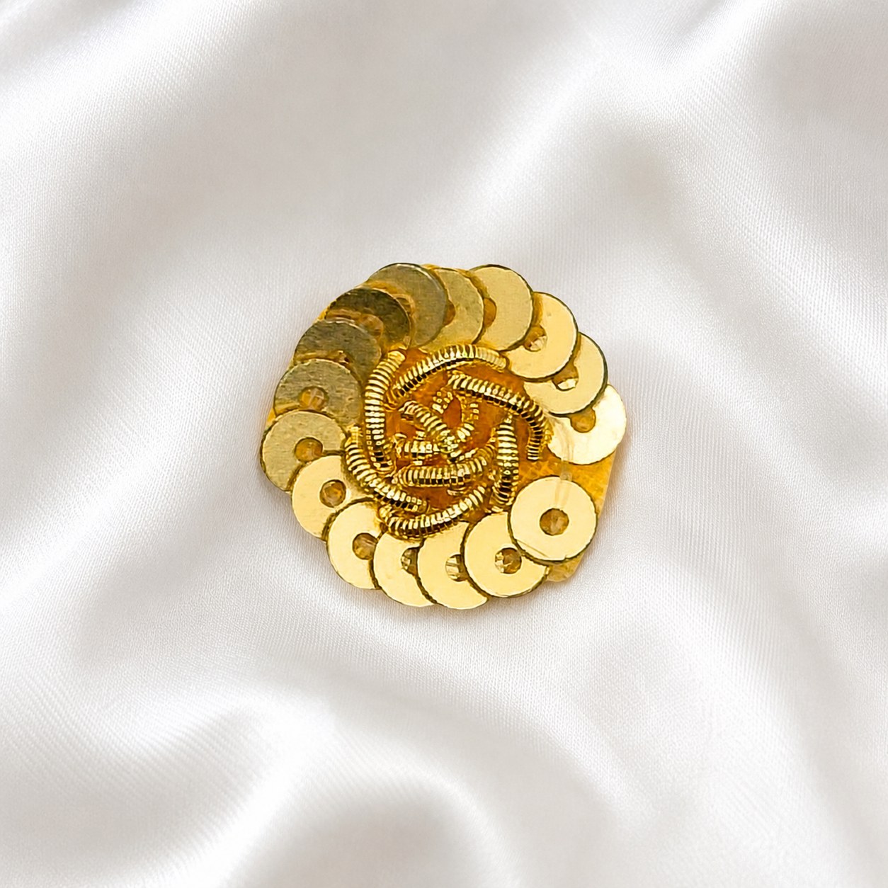 Radiant Golden Circular Sequin & Zardozi Patch