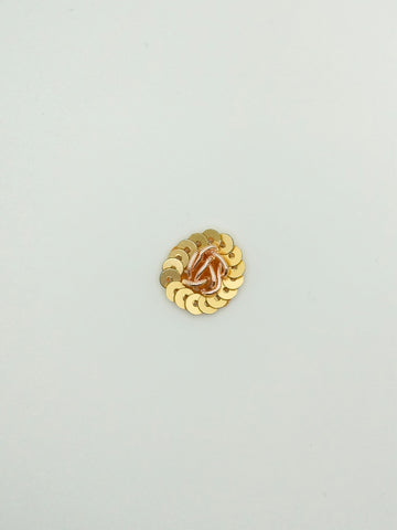 Elegant Rose Gold Zardozi & Gold Sequin Patch