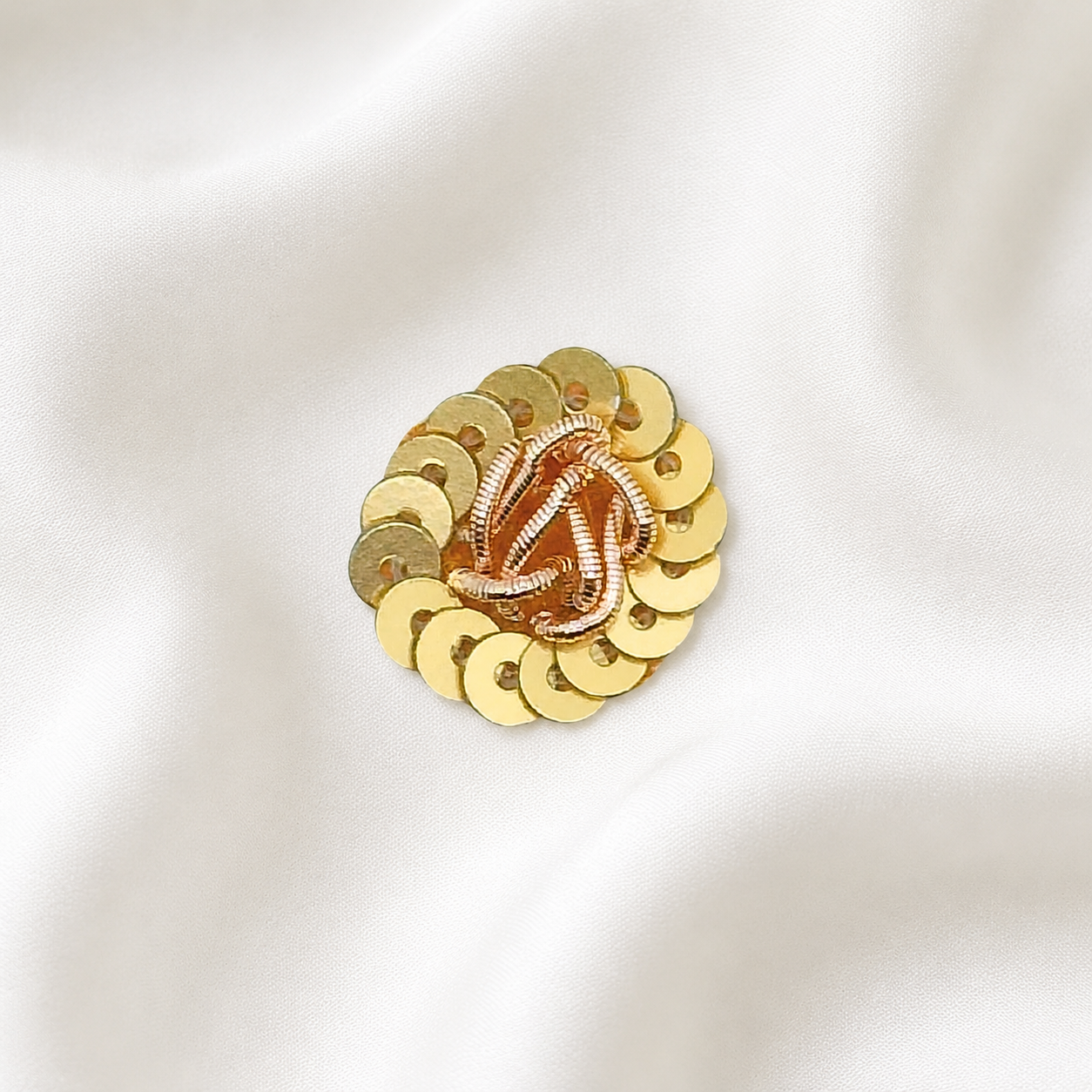 Elegant Rose Gold Sequin Zardozi Patch