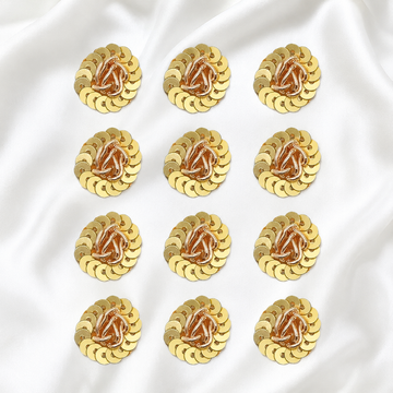 Elegant Rose Gold Sequin Zardozi Patch