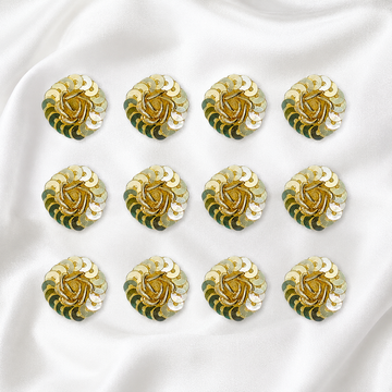 Elegant Light Gold & Gold Sequin Zardozi Patch