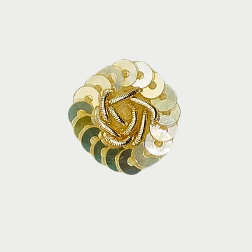 Elegant Light Gold & Gold Sequin Zardozi Patch