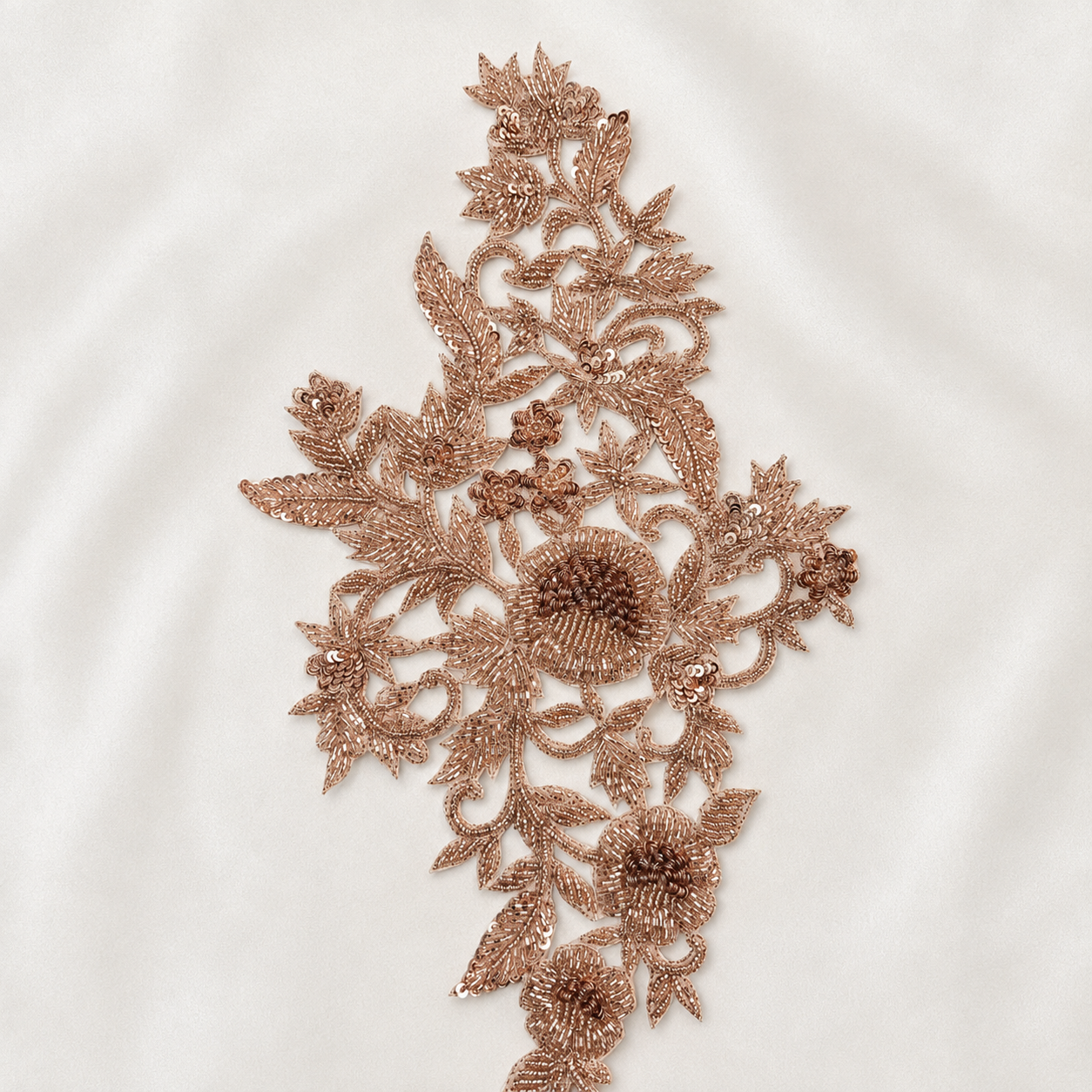 Floral Sequin Embroidered Appliqué Patch for Bridal & Designer Wear