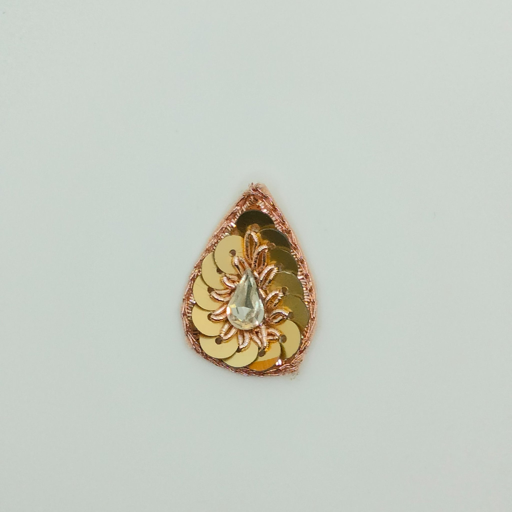 Rose Gold Zardozi Drop Patch with Sequins