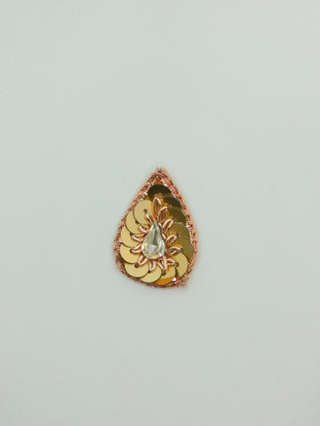 Rose Gold Zardozi Drop Patch with Sequins