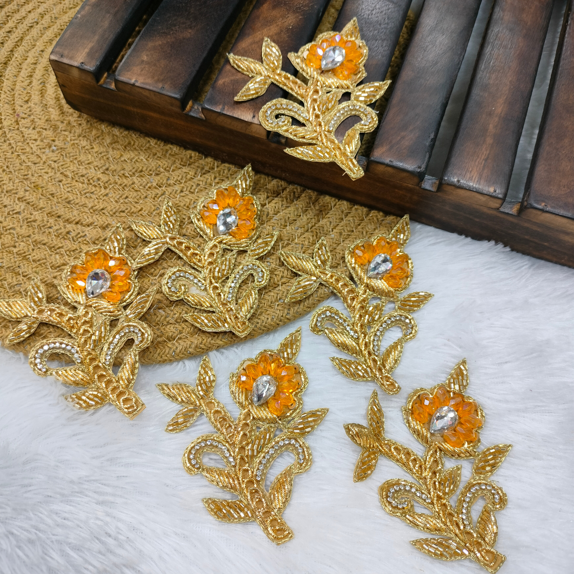 Handcrafted Golden Zardozi Patch