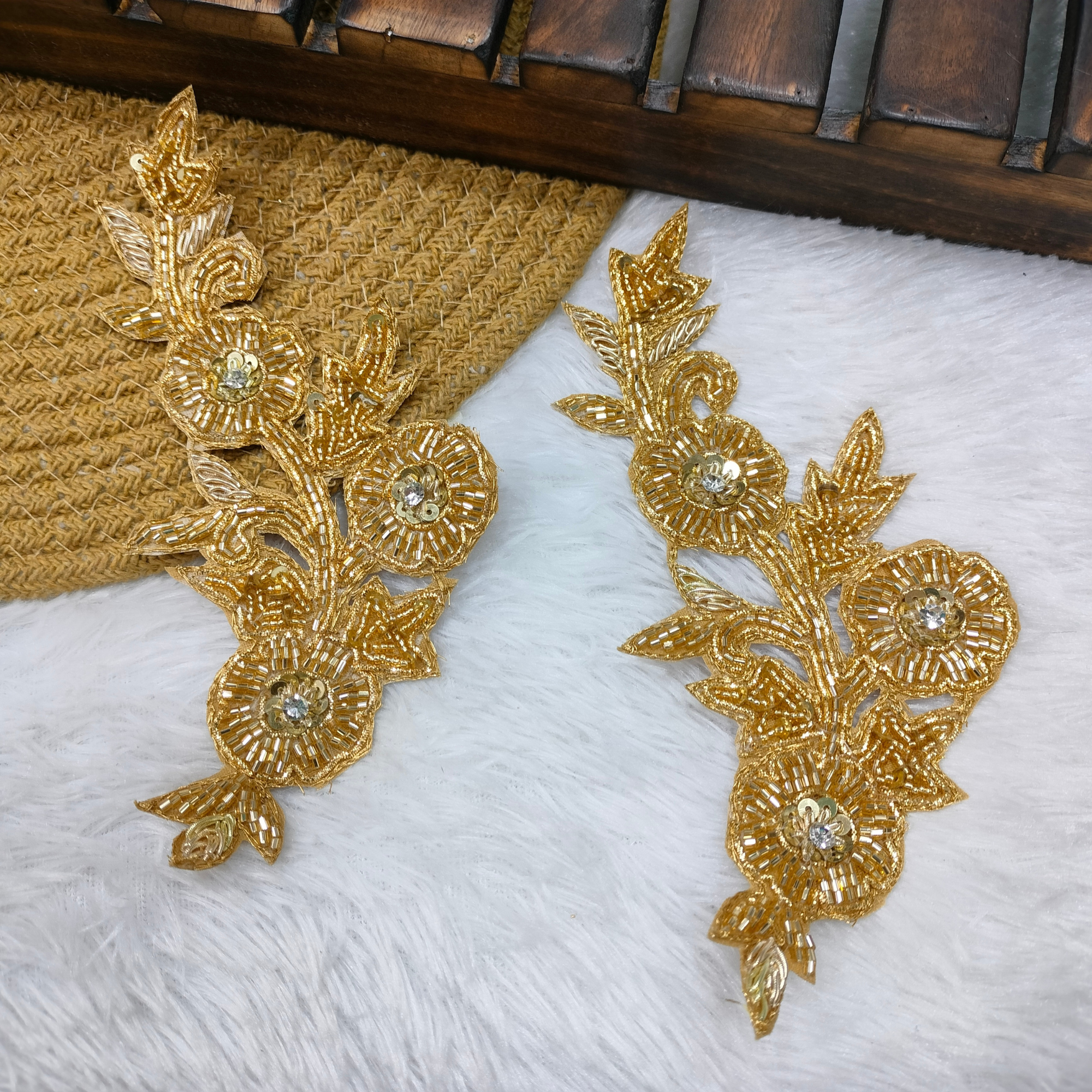 Handcrafted Golden Zardozi Patch