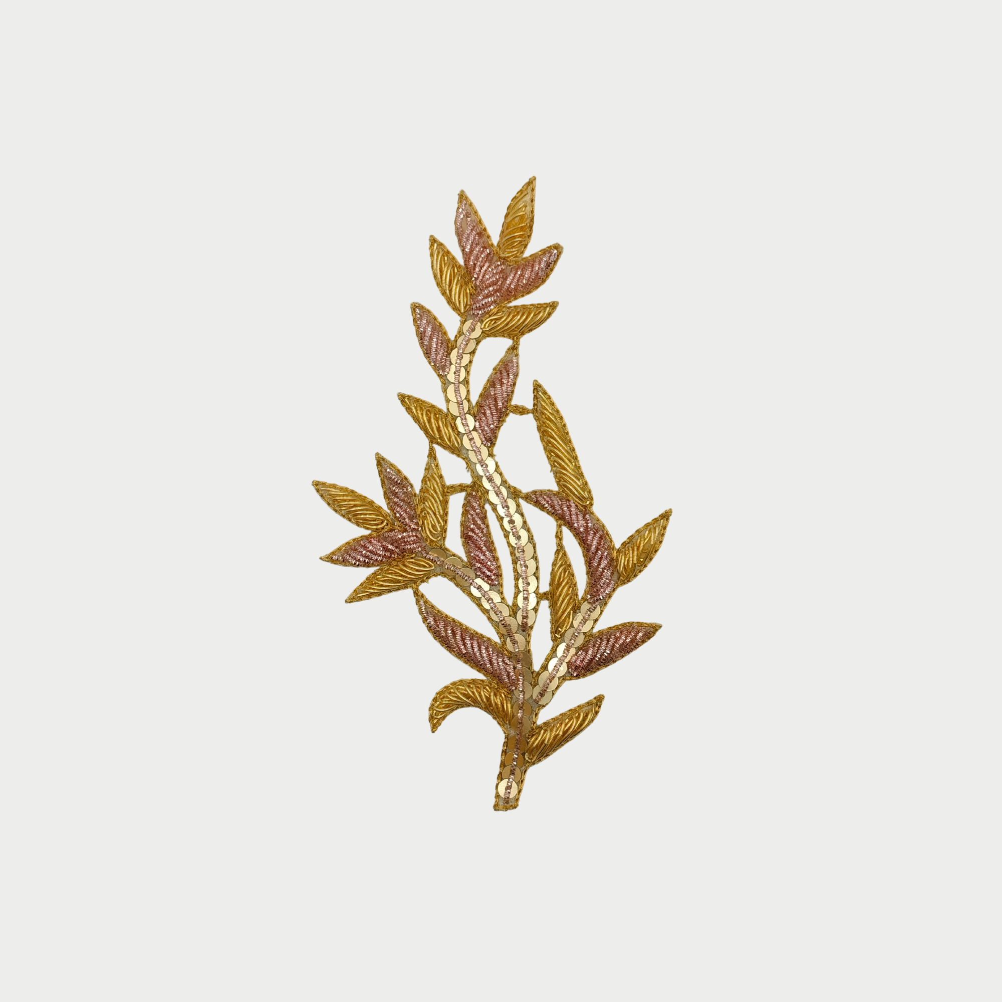 Handcrafted Golden & Rose Gold Zardozi Patch (6-12 Pieces)