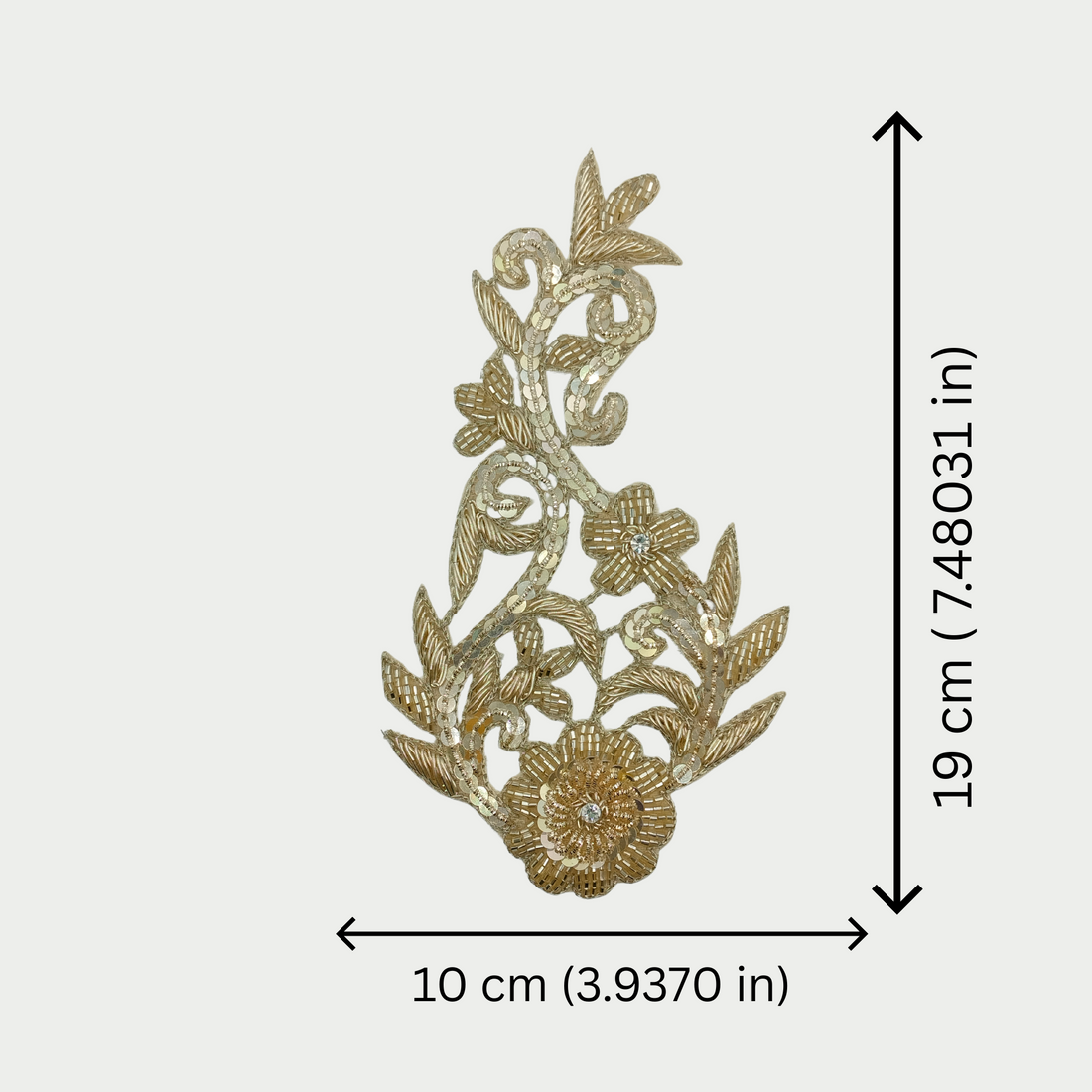 Handcrafted Water Gold Zardozi Patch