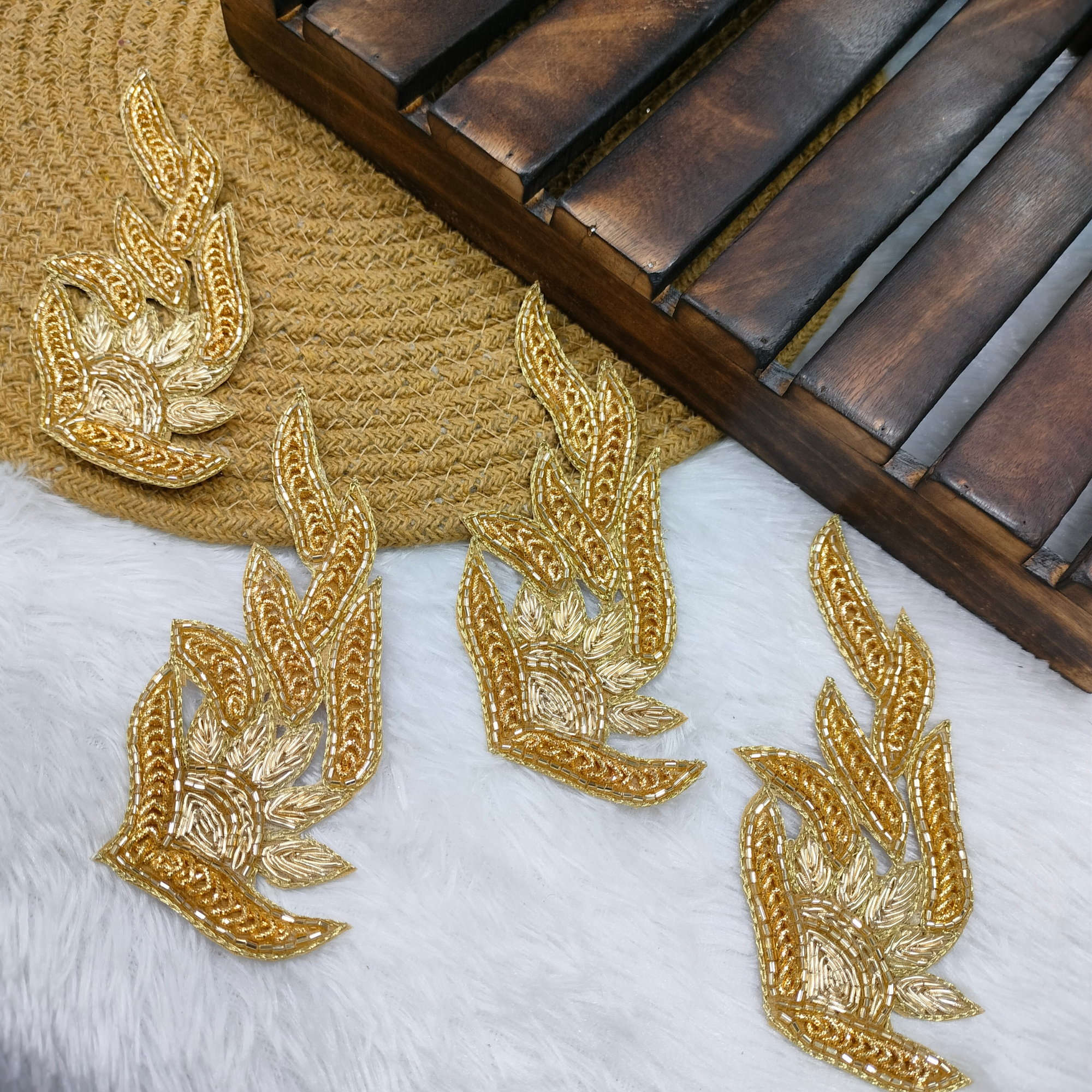 Handcrafted Golden Zardozi Patch