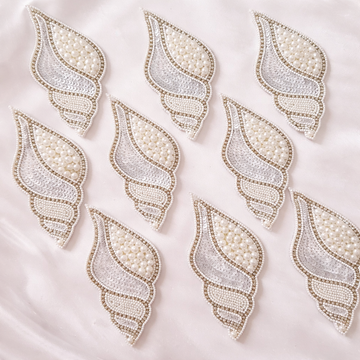 Handcrafted Pearl & Sequin Embroidered Applique Patch
