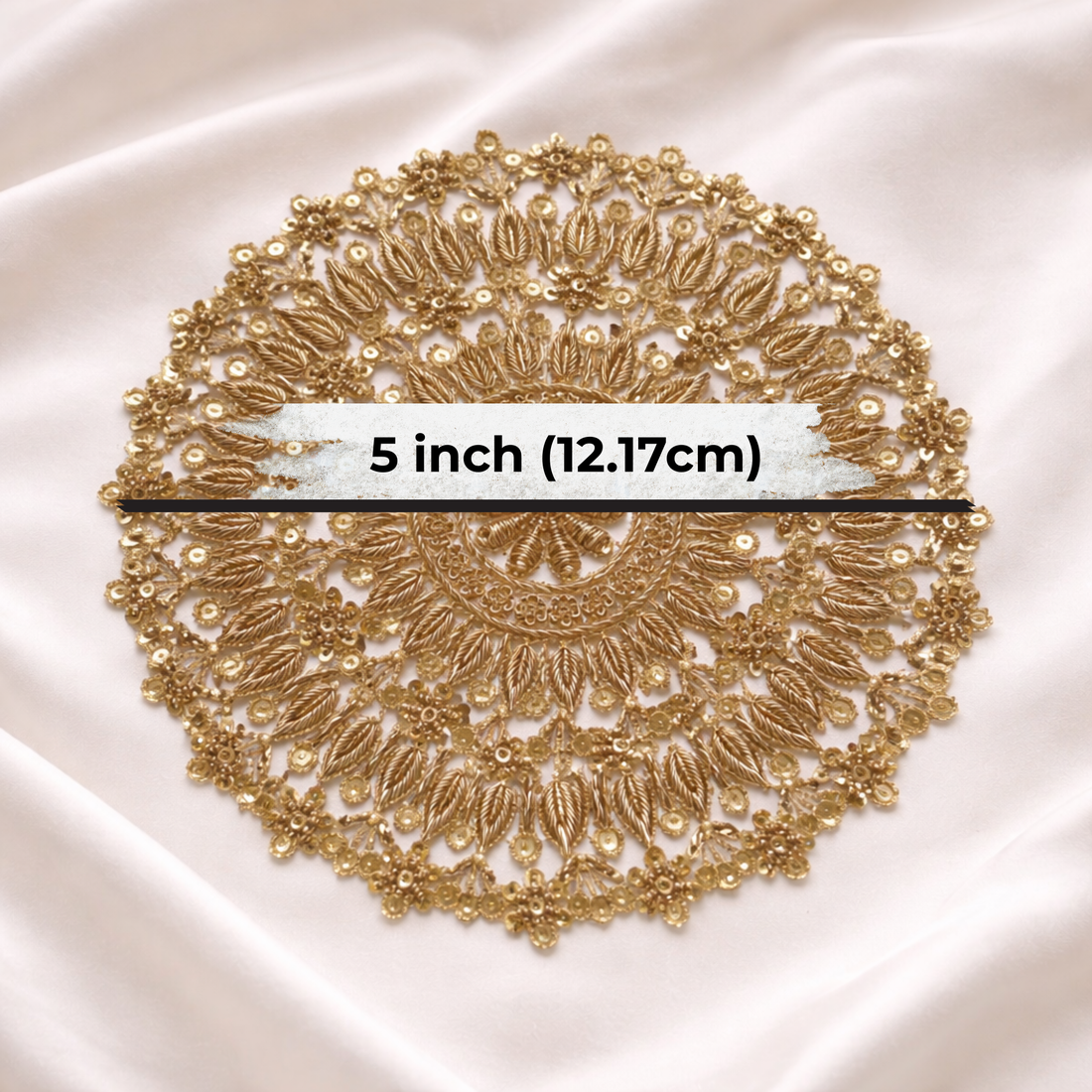 Handcrafted Zari Circular Embroidered Applique Patch