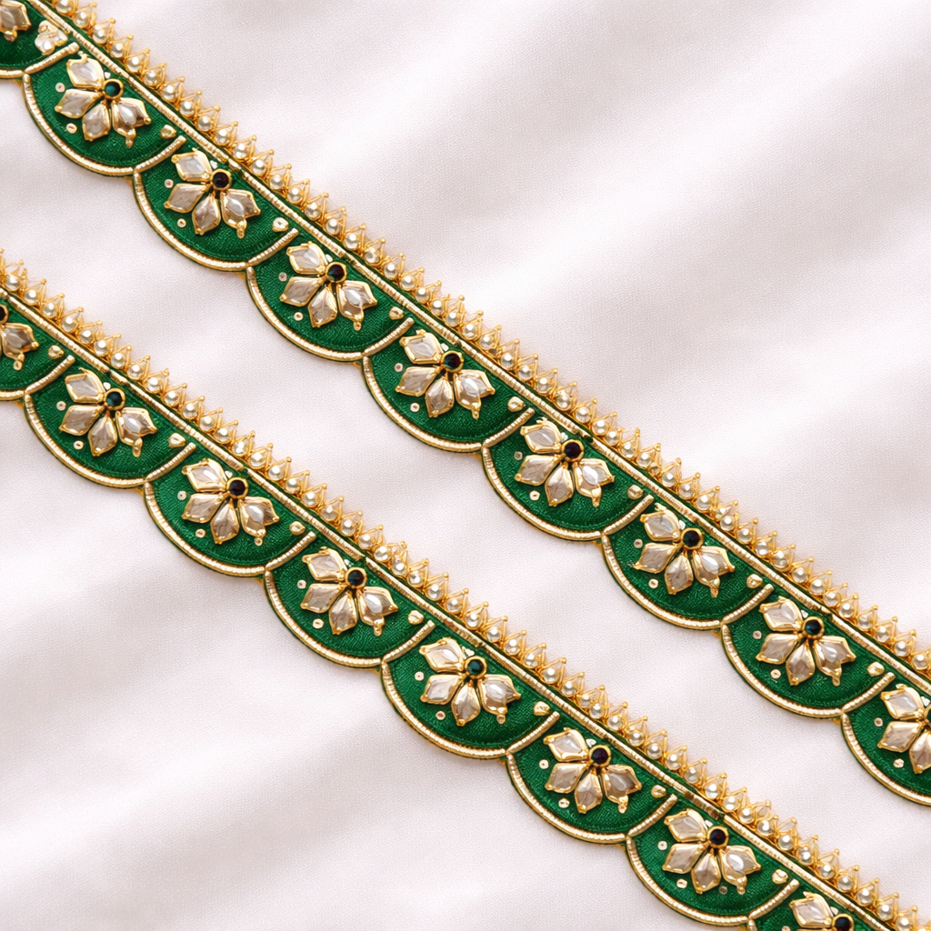 Embellished Gota Scallop Lace Border