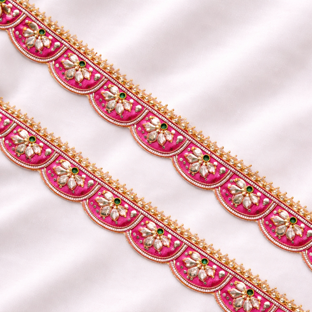 Scalloped Gota Patti Lace Trim Border