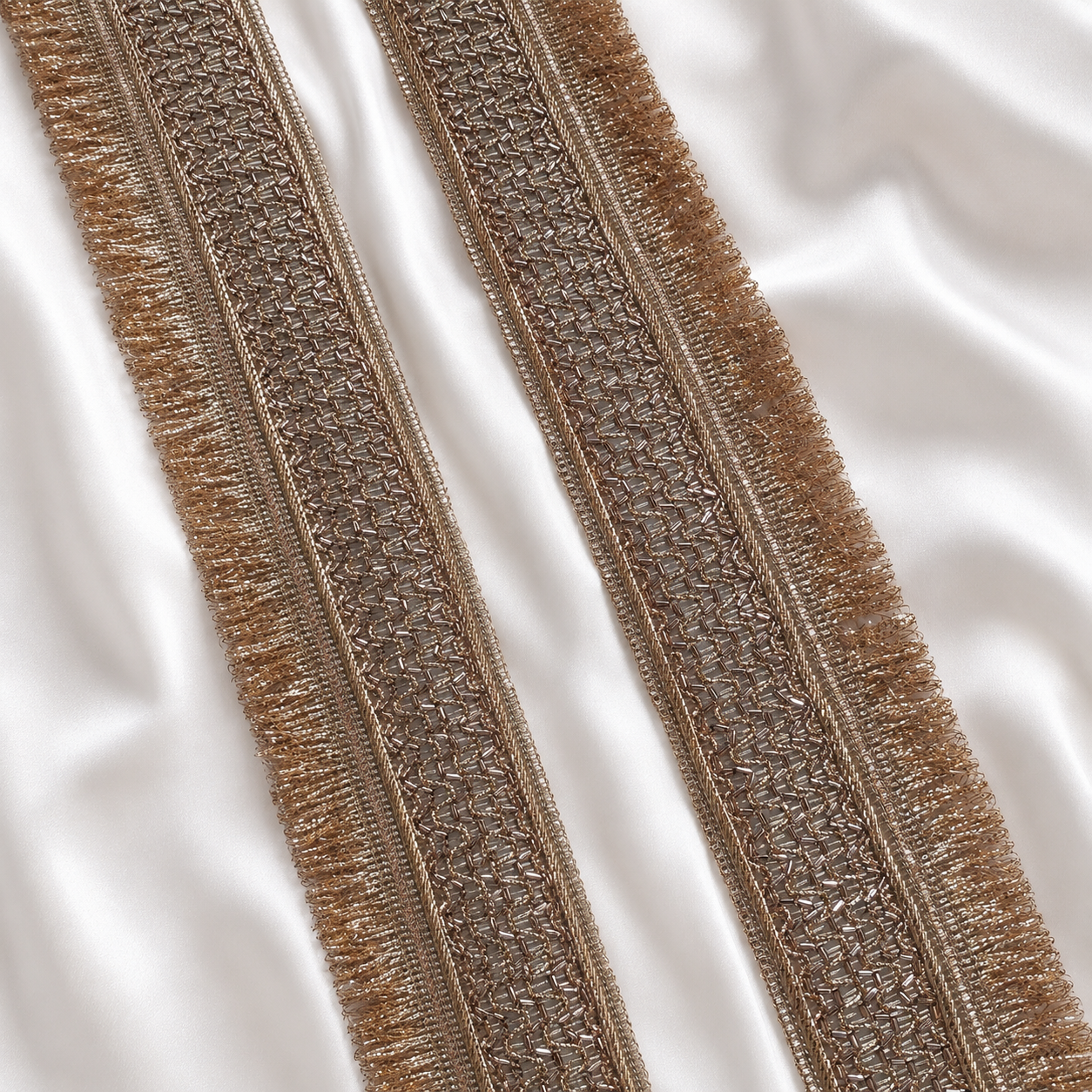 Handcrafted Beaded Fringe Lace Border for Bridal, Festive & Designer Wear