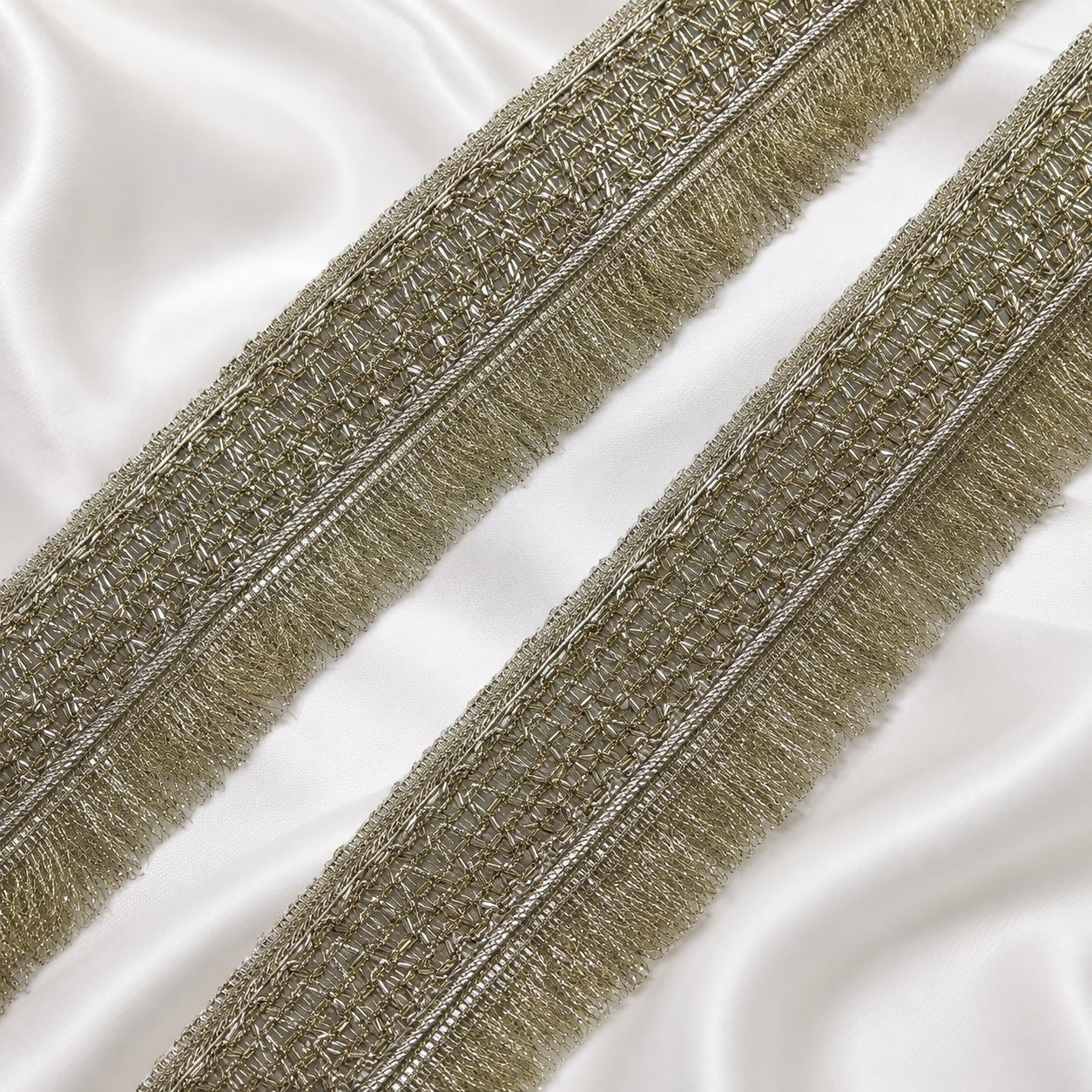 Handcrafted Beaded Fringe Lace Border for Bridal, Festive & Designer Wear