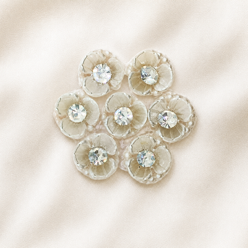 Delicate White Flower Zardosi Patch