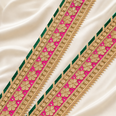 Handcrafted Floral Embellished Lace Border Trim for Ethnic & Designer Wear hover image