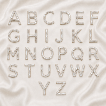 Handcrafted Pearl Alphabet Patch Set – 12/24 Pieces