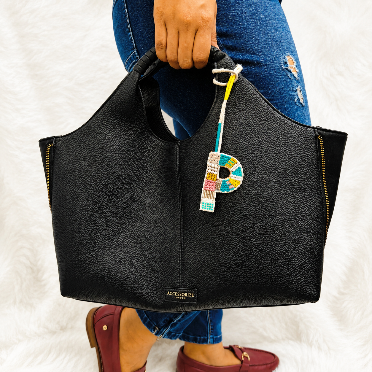 BohoBeadworks Alphabet 'P' Bag Charm