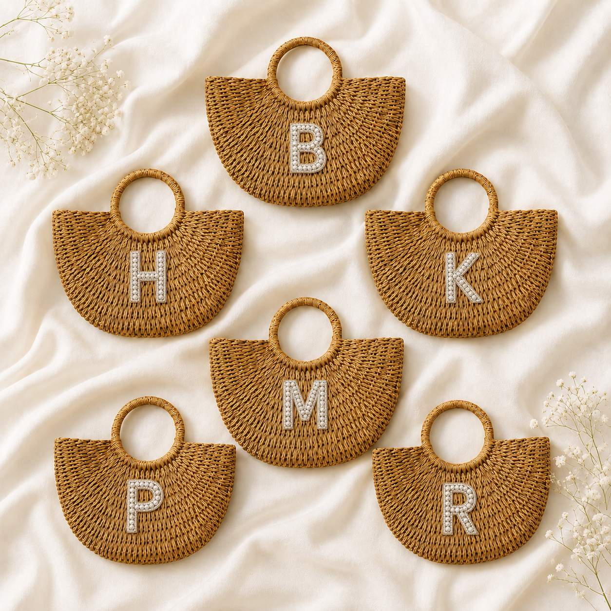Handcrafted Pearl Alphabet Patch Set – 12/24 Pieces