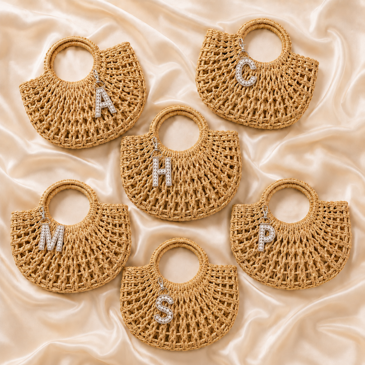 Alphabet Pearl Bag Charms – Set of 12 / 24 Pieces
